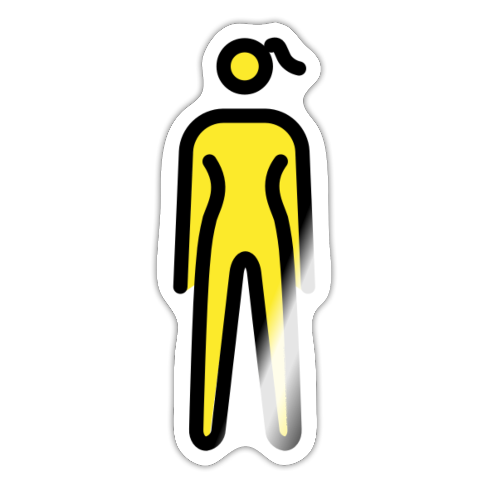 Woman Standing Moji Sticker - Emoji.Express - white glossy