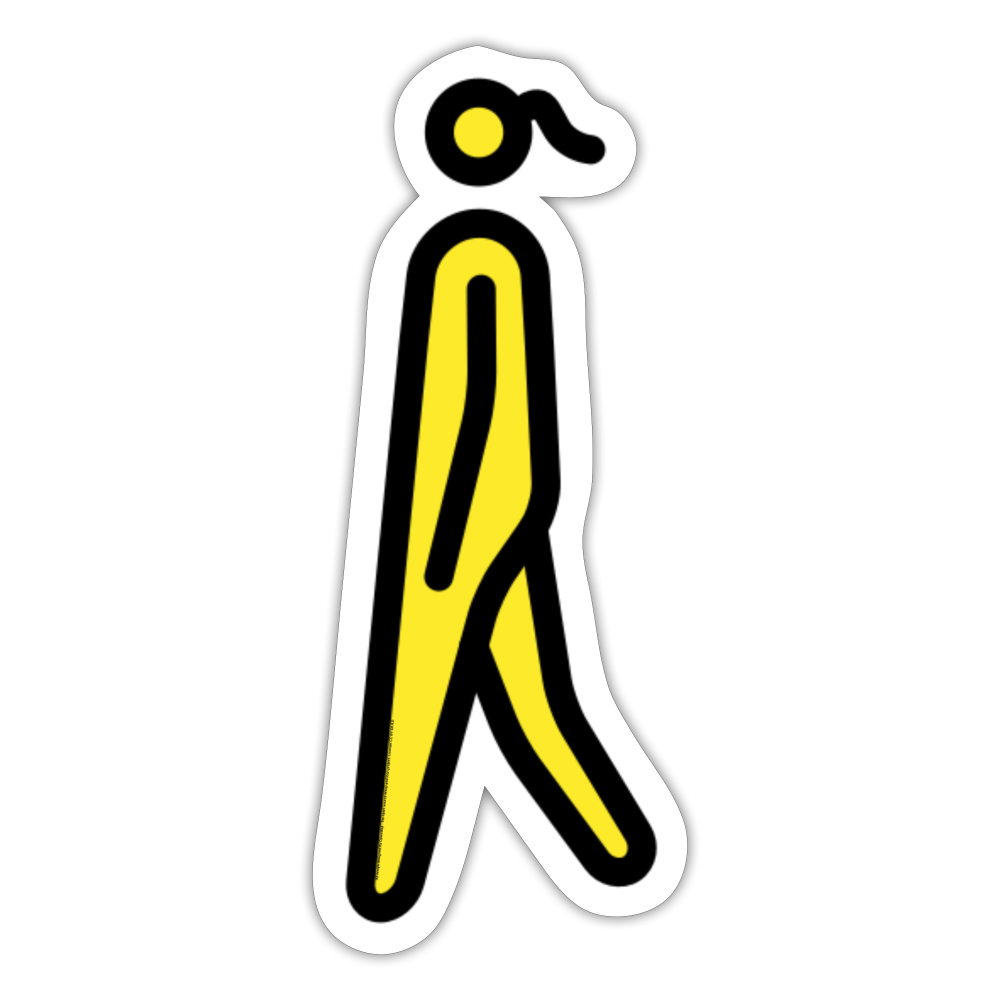 Woman Walking Moji Sticker - Emoji.Express - white matte
