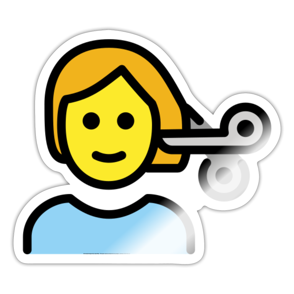 Person Getting Haircut Moji Sticker - Emoji.Express - white glossy