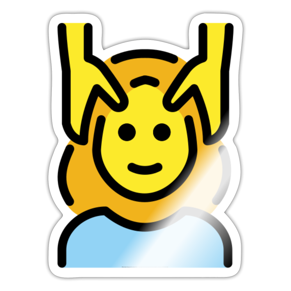 Woman Getting Massage Moji Sticker - Emoji.Express - white glossy
