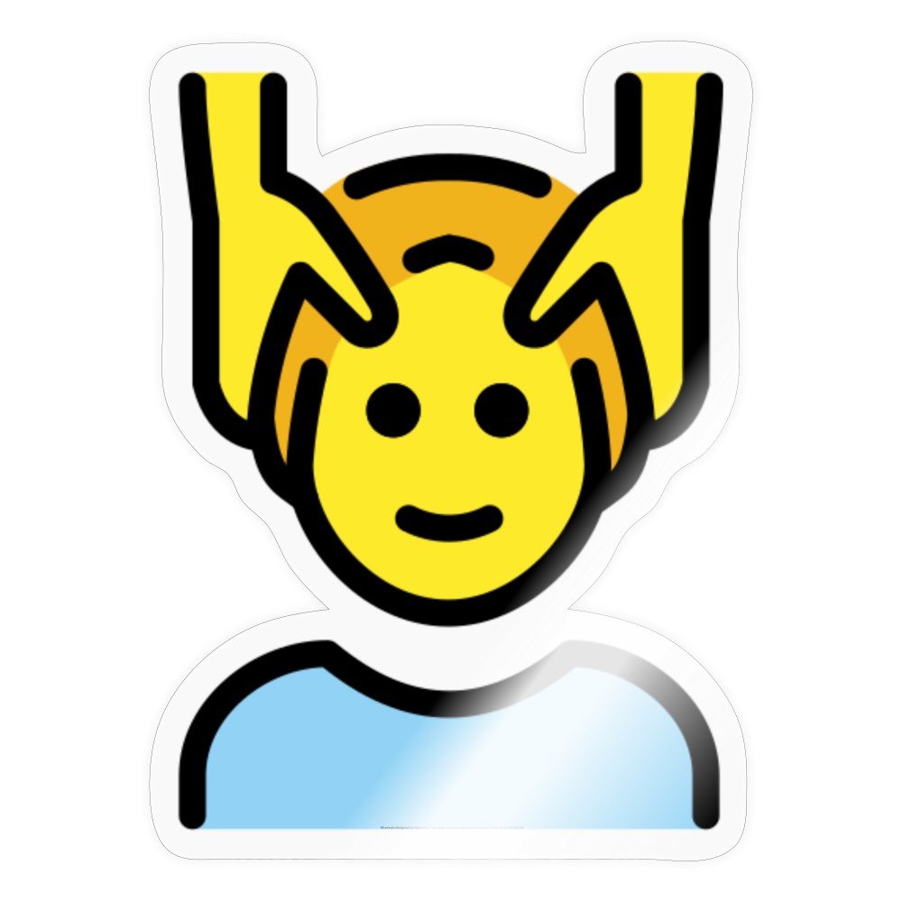 Man Getting Massage Moji Sticker - Emoji.Express - transparent glossy