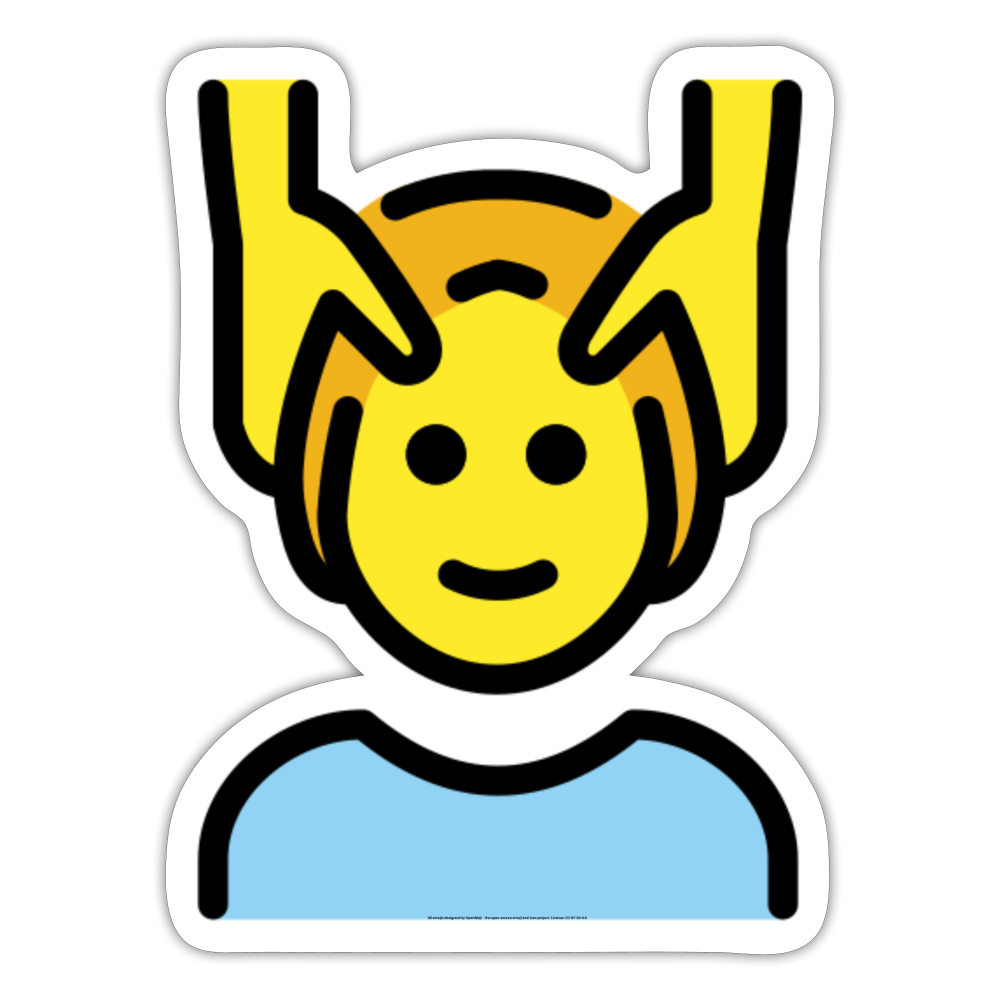 Person Getting Massage Moji Sticker - Emoji.Express - white matte