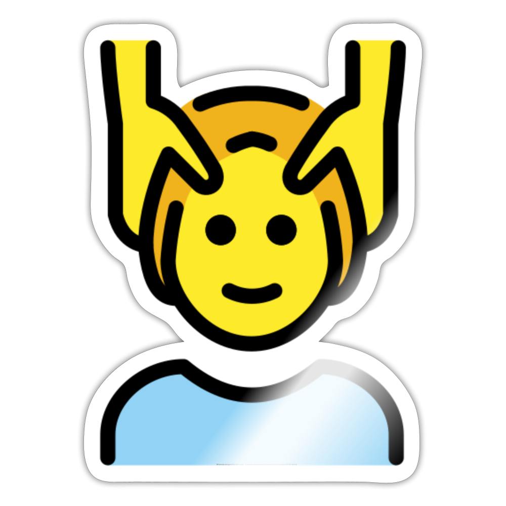 Person Getting Massage Moji Sticker - Emoji.Express - white glossy
