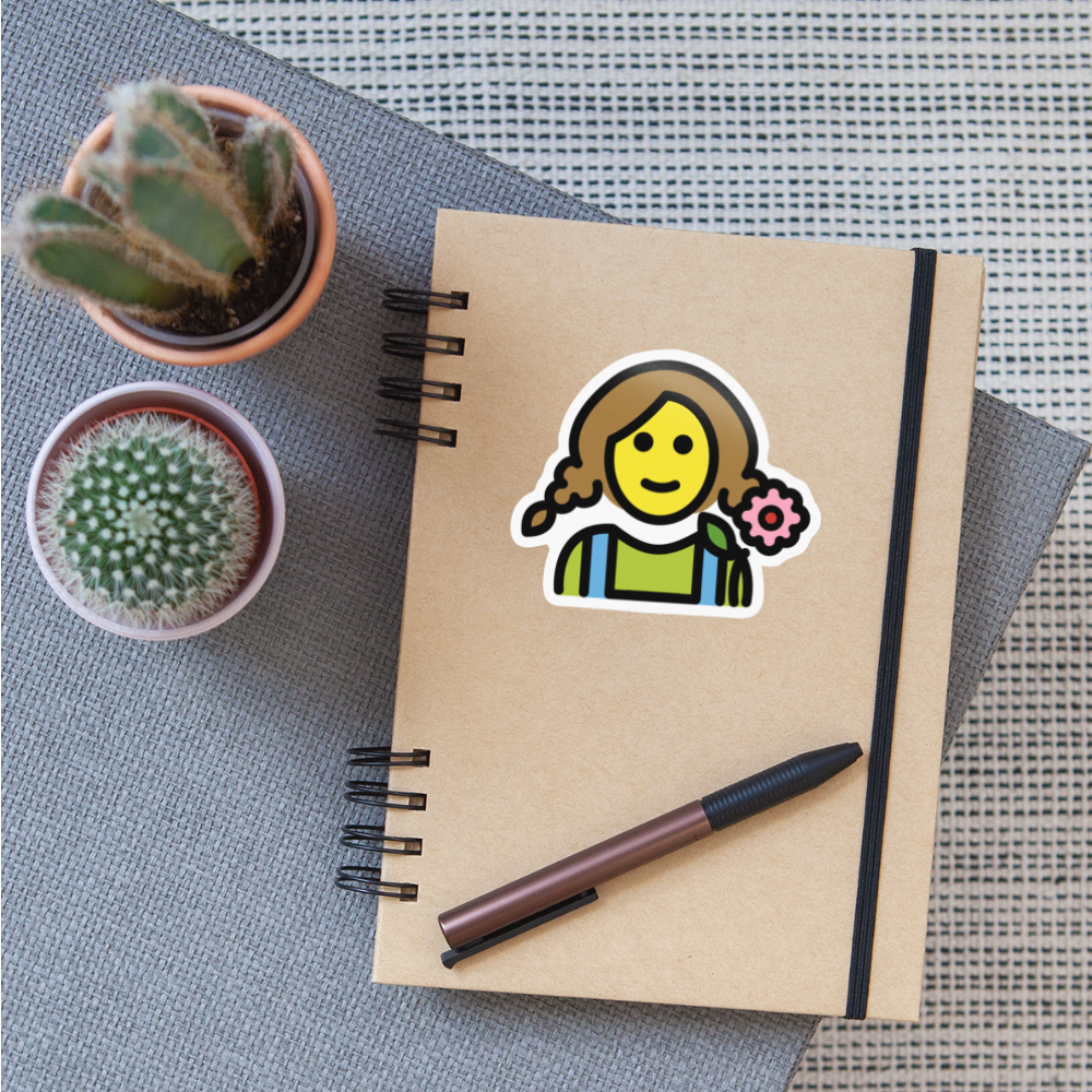 Woman Gardener Moji Sticker - Emoji.Express - white glossy
