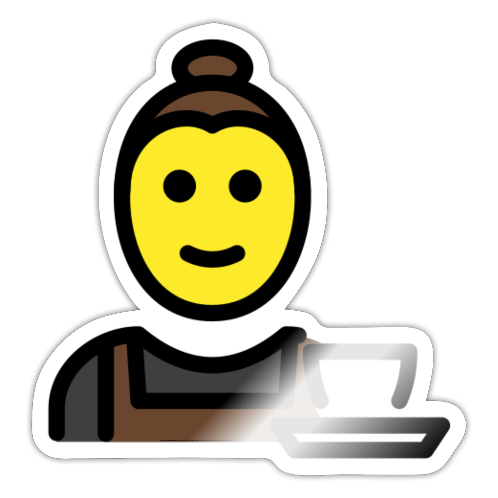 Barista Moji Sticker - Emoji.Express - white glossy