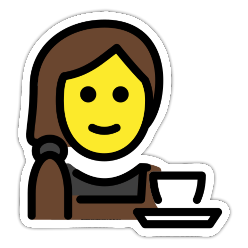 Woman Barista Moji Sticker - Emoji.Express - white matte