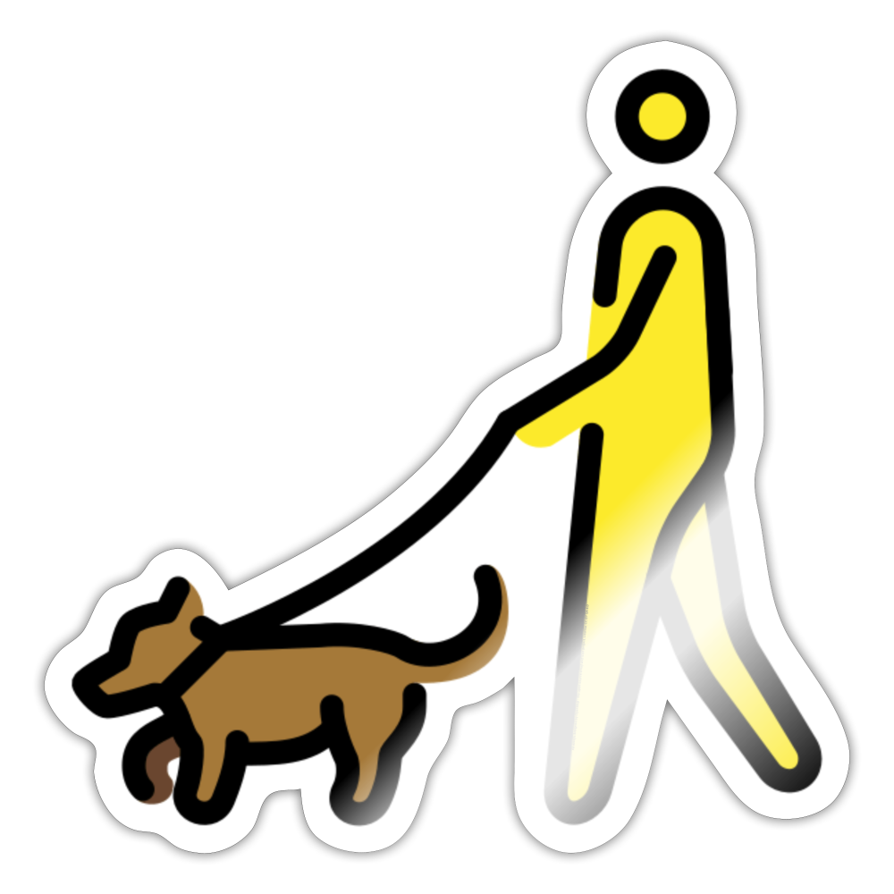 Person with Dog Moji Sticker - Emoji.Express - white glossy