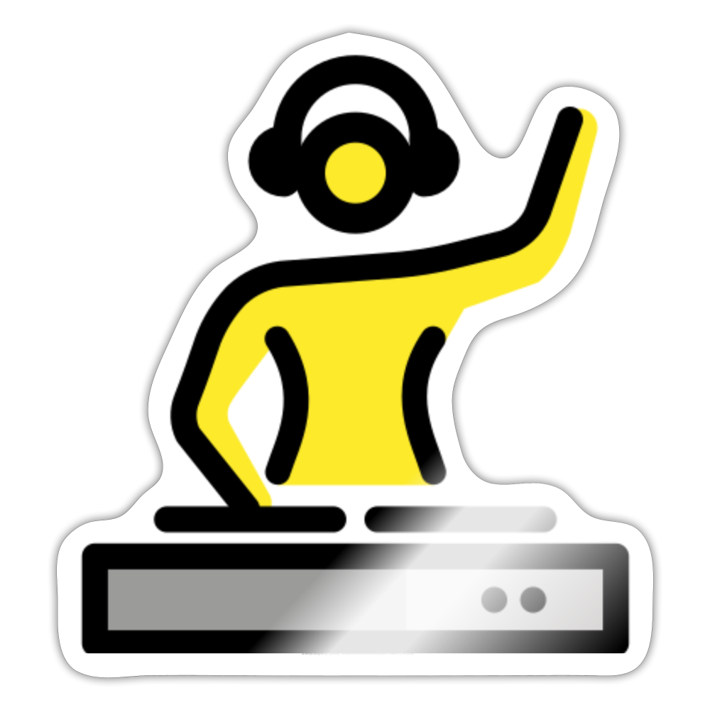 DJ Woman Moji Sticker - Emoji.Express - white glossy