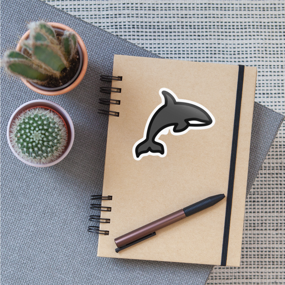 Orca Moji Sticker - Emoji.Express - white glossy