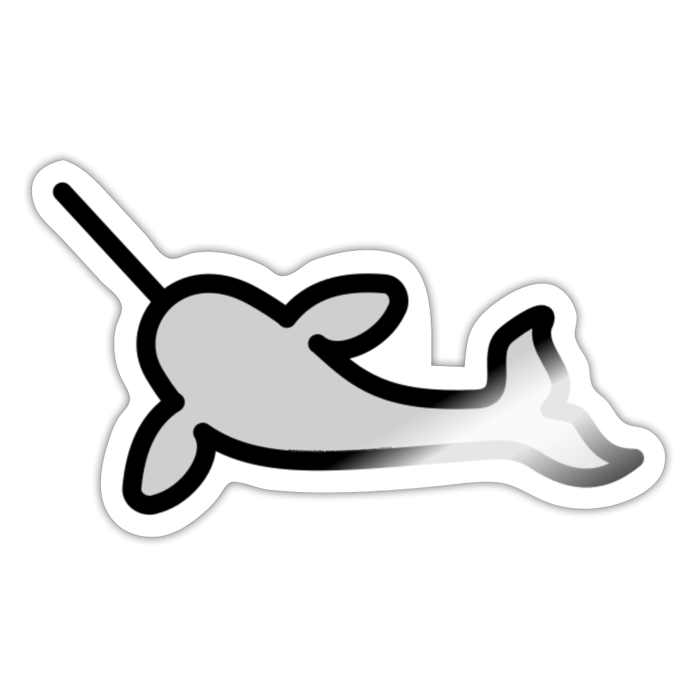Narwhal Moji Sticker - Emoji.Express - white glossy
