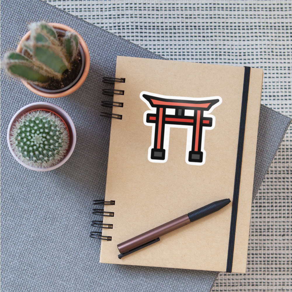Shinto Shrine Moji Sticker - Emoji.Express - white glossy