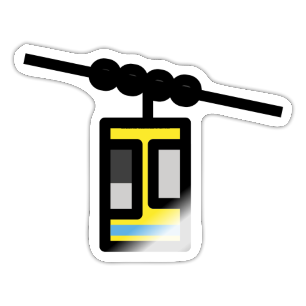 Aerial Tramway Moji Sticker - Emoji.Express - white glossy