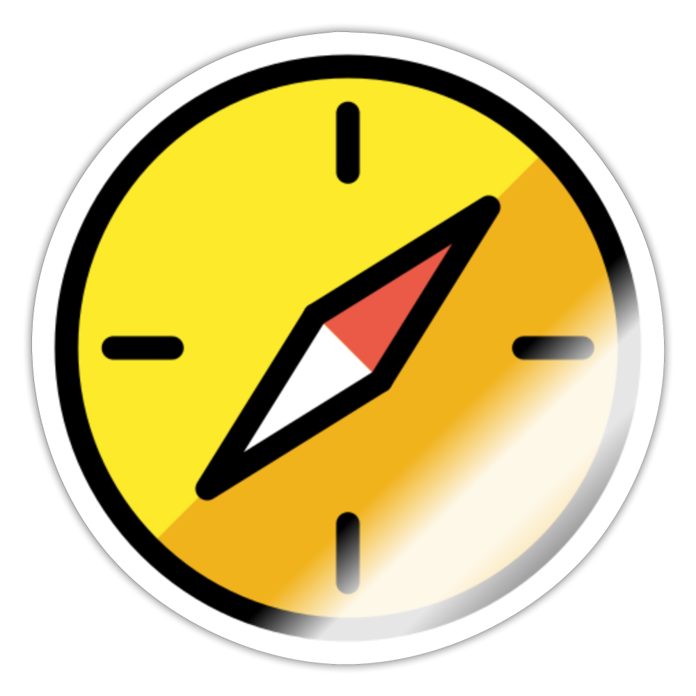 Compass Moji Sticker - Emoji.Express - white glossy