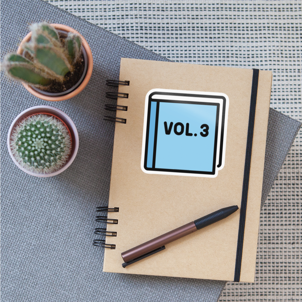 Blue Book Moji Sticker - Emoji.Express - white glossy
