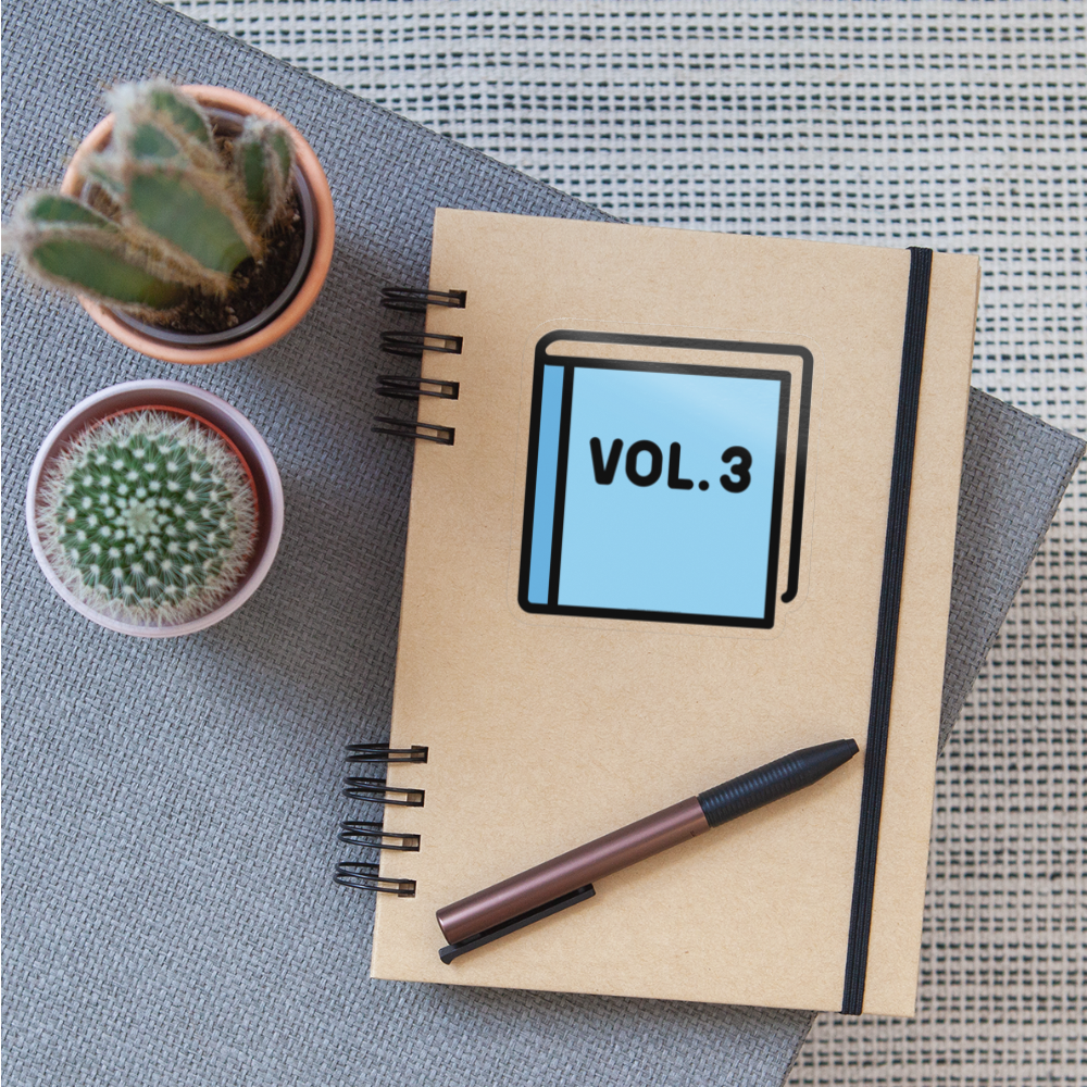 Blue Book Moji Sticker - Emoji.Express - transparent glossy