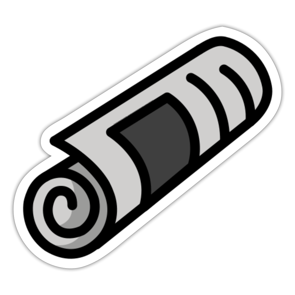Rolled-Up Newspaper Moji Sticker - Emoji.Express - white matte