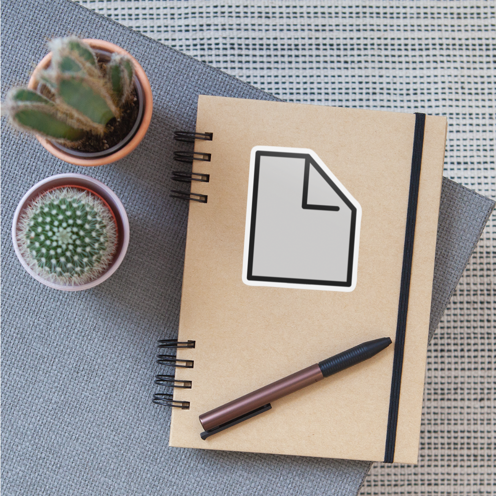 Page Facing Up Moji Sticker - Emoji.Express - white matte