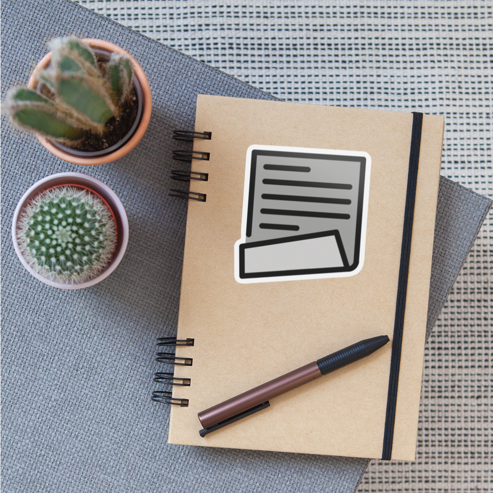 Page with Curl Moji Sticker - Emoji.Express - white matte
