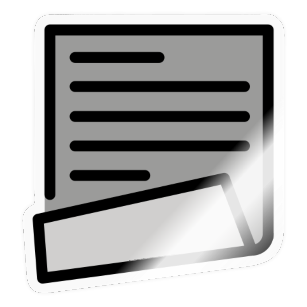 Page with Curl Moji Sticker - Emoji.Express - transparent glossy