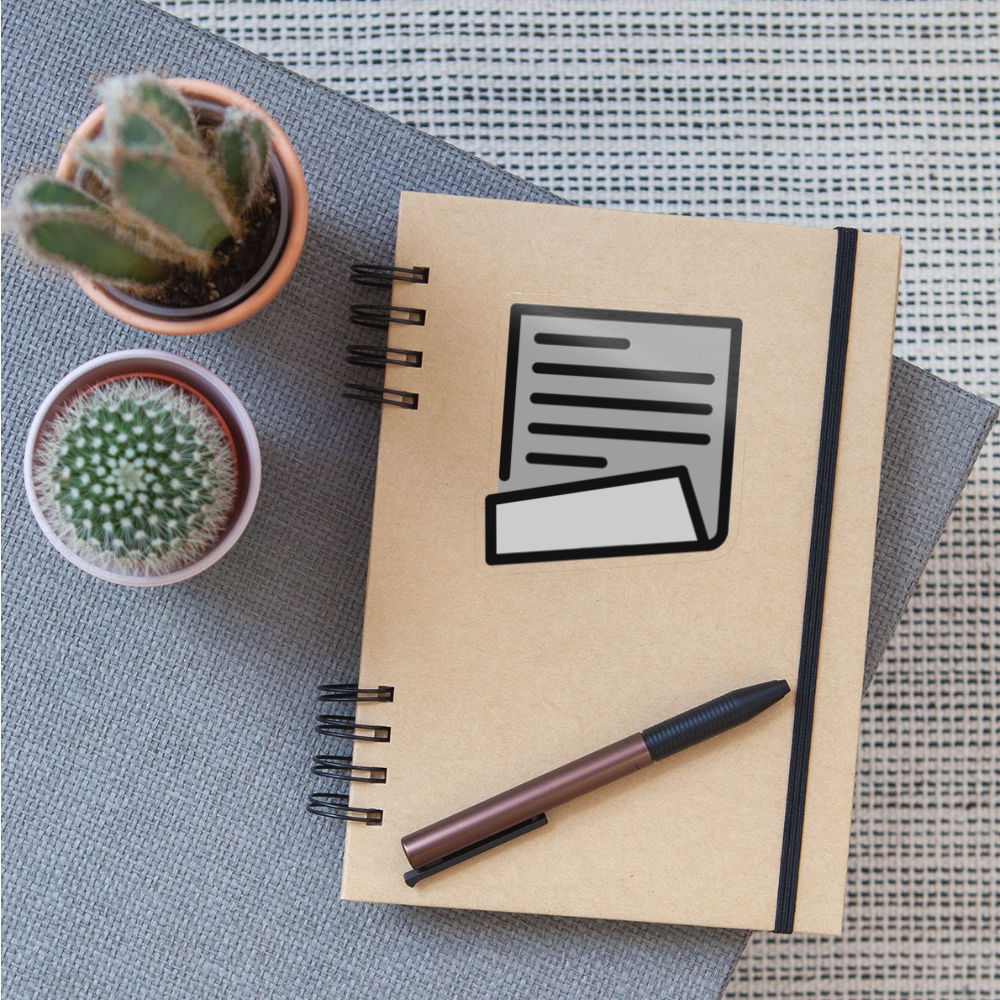 Page with Curl Moji Sticker - Emoji.Express - transparent glossy