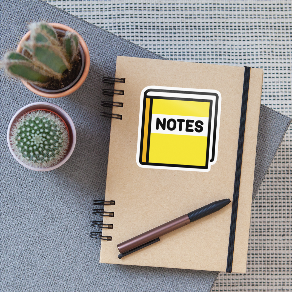 Notebook with Decorative Cover Moji Sticker - Emoji.Express - white glossy