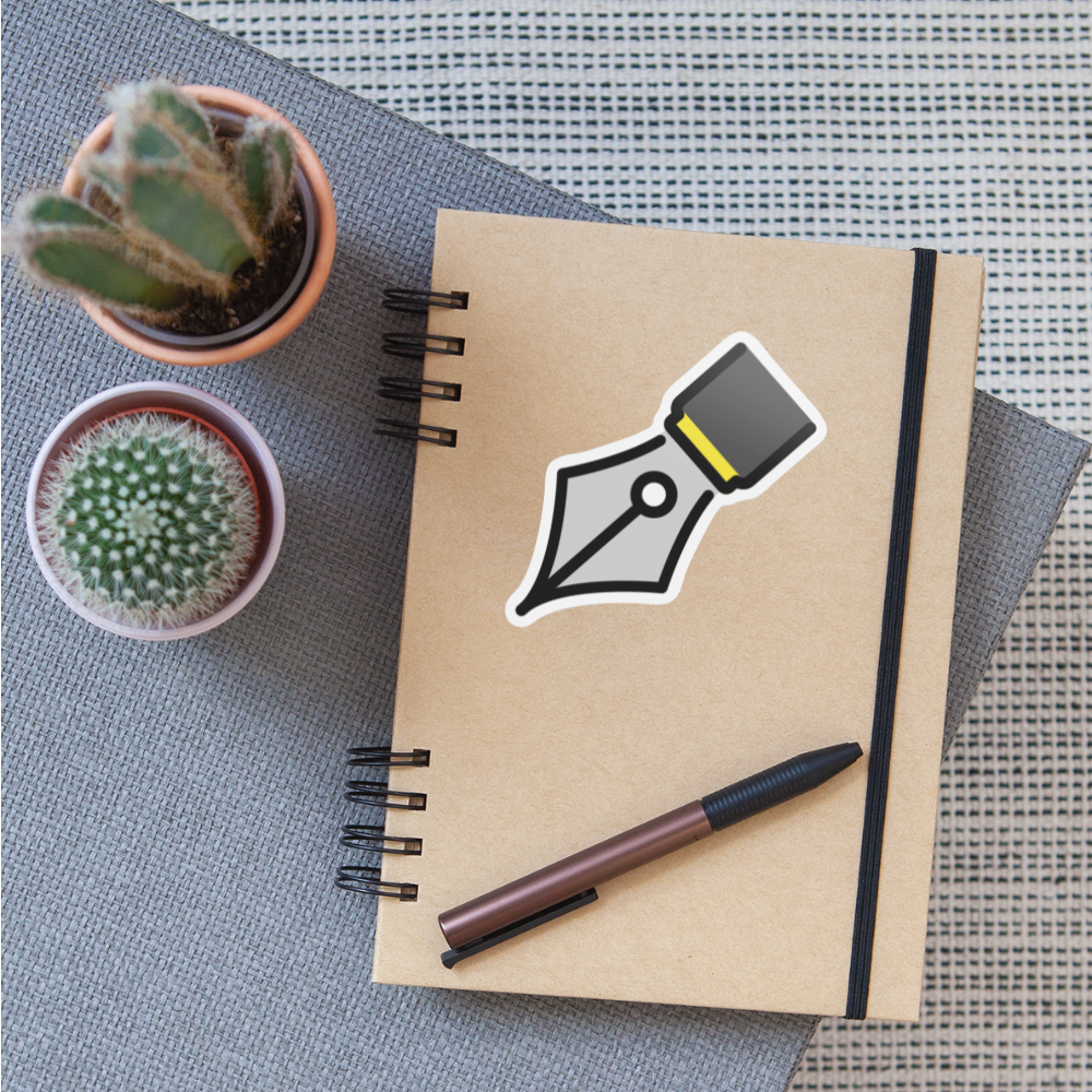 Black Nib Moji Sticker - Emoji.Express - white matte