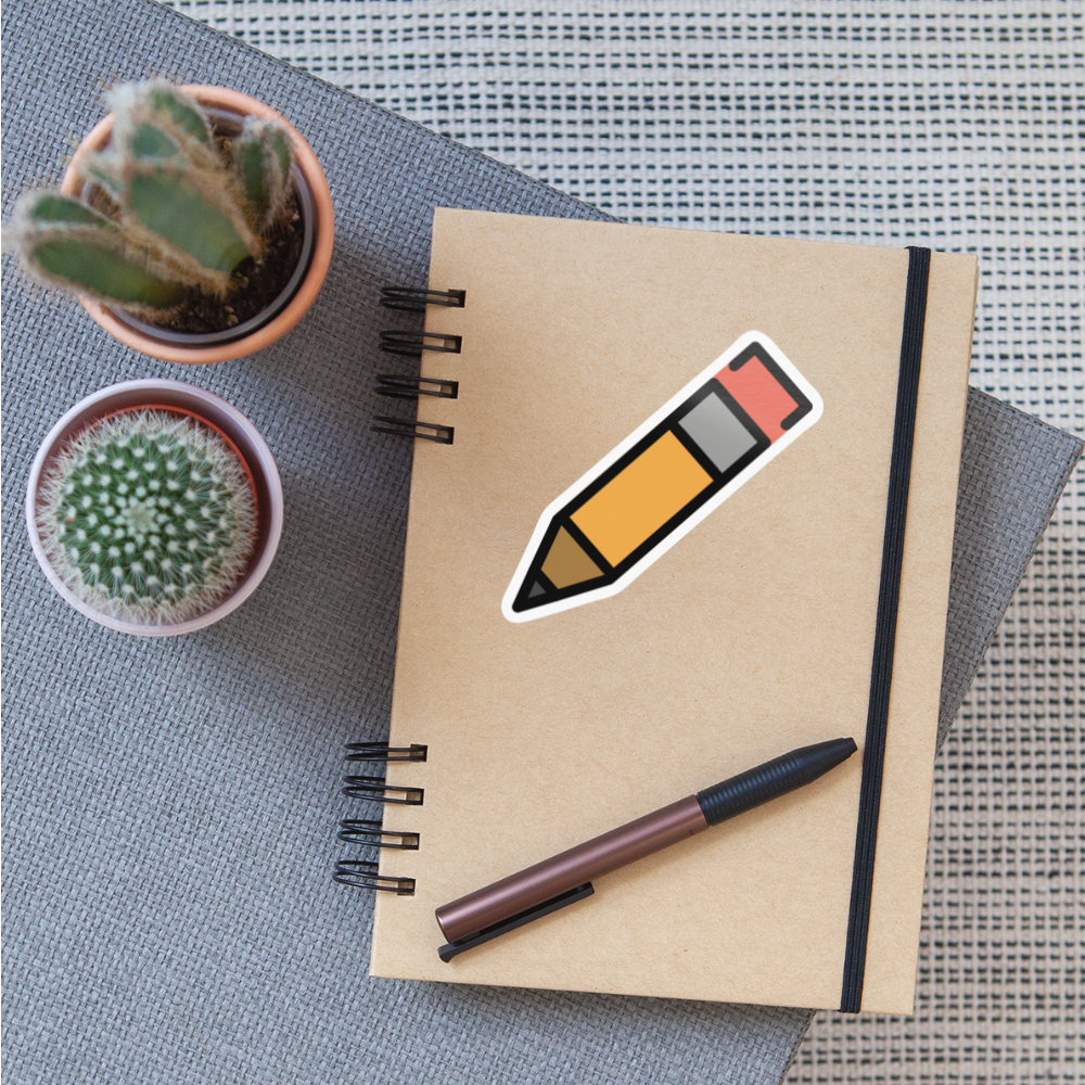 Pencil Moji Sticker - Emoji.Express - white glossy
