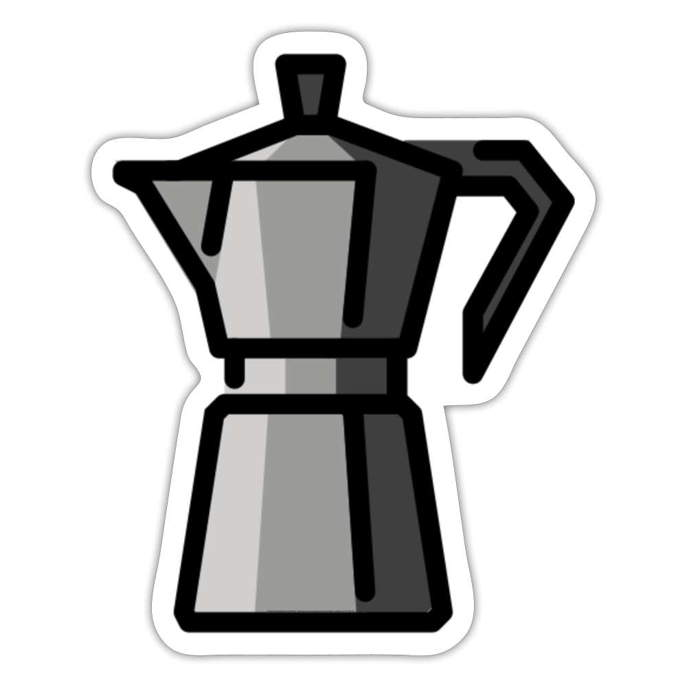 Moka Pot Moji Sticker - Emoji.Express - white matte