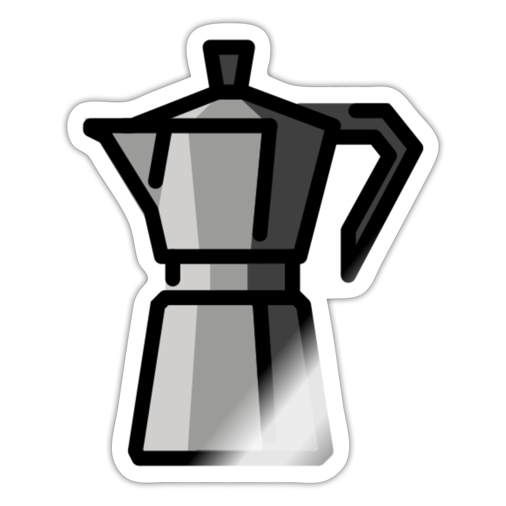 Moka Pot Moji Sticker - Emoji.Express - white glossy