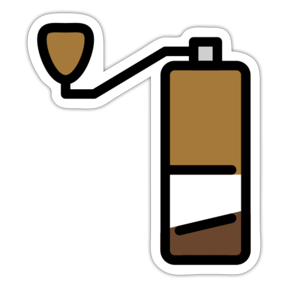 Coffee Grinder Moji Sticker - Emoji.Express - white matte