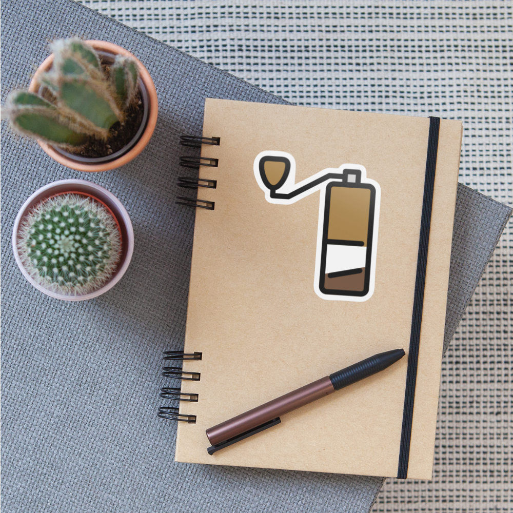 Coffee Grinder Moji Sticker - Emoji.Express - white matte
