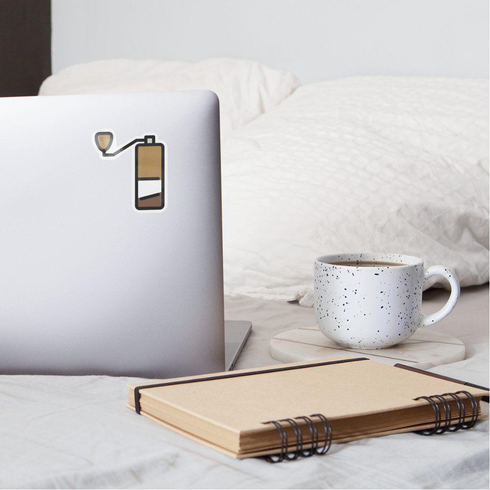 Coffee Grinder Moji Sticker - Emoji.Express - white glossy