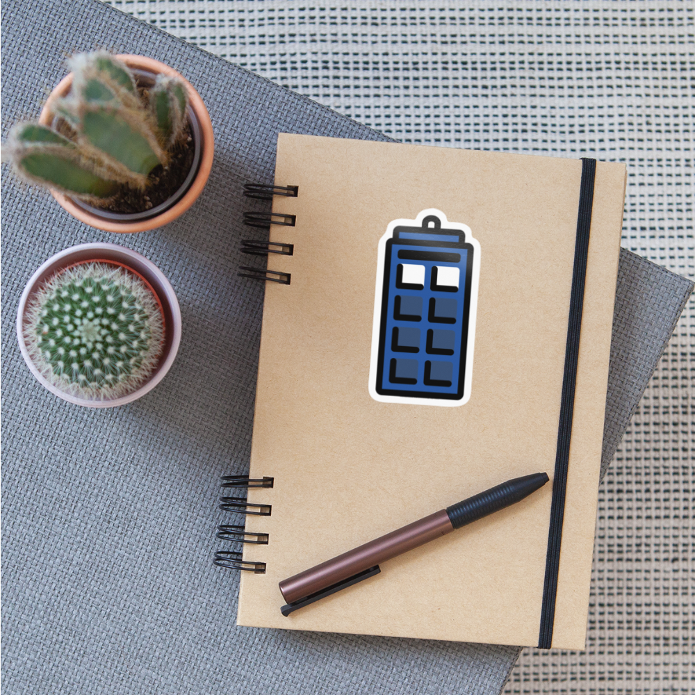 Tardis Moji Sticker - Emoji.Express - white glossy