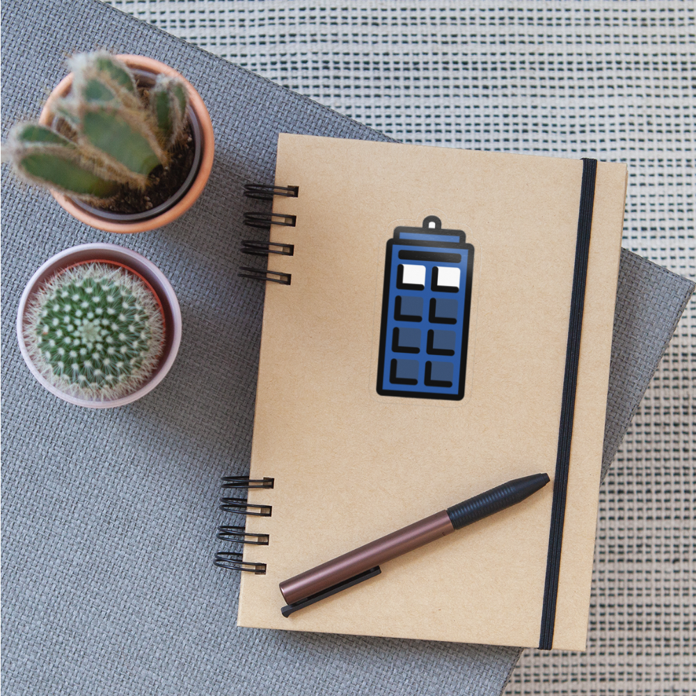 Tardis Moji Sticker - Emoji.Express - transparent glossy