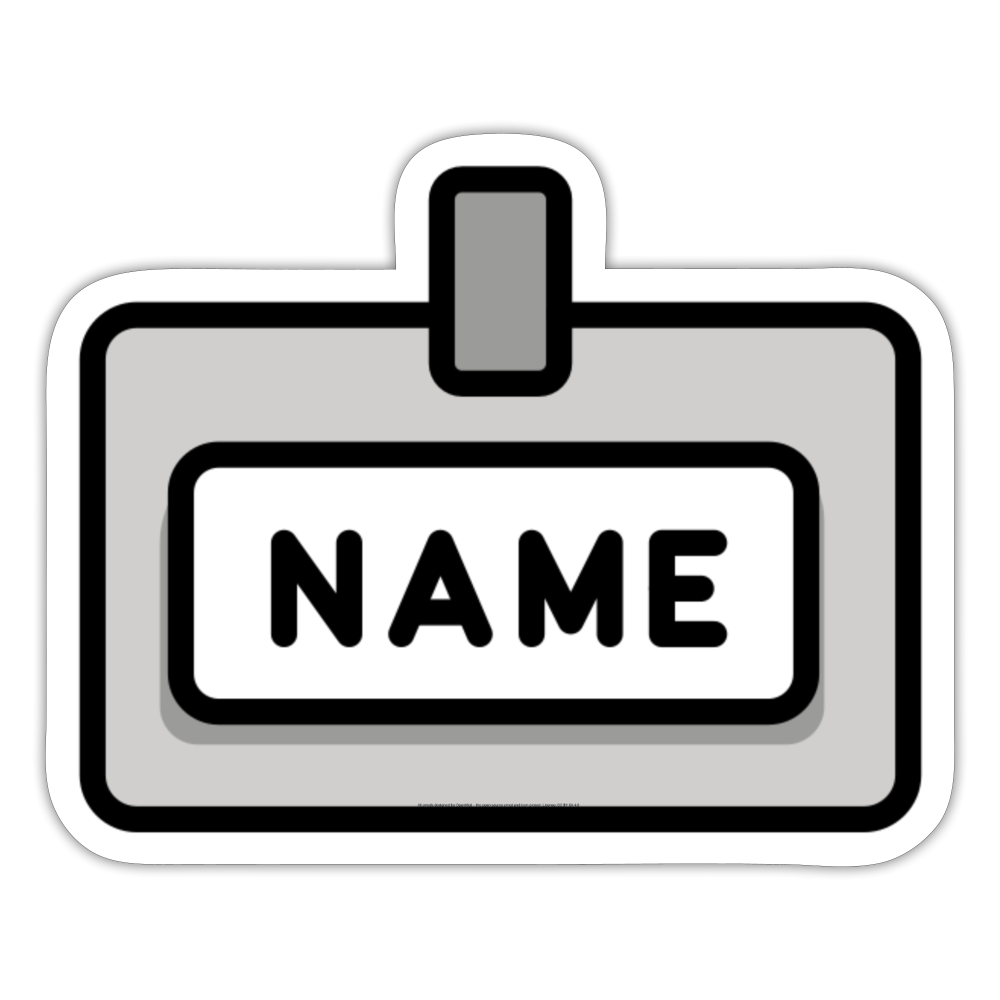 European Name Badge Moji Sticker - Emoji.Express - white matte