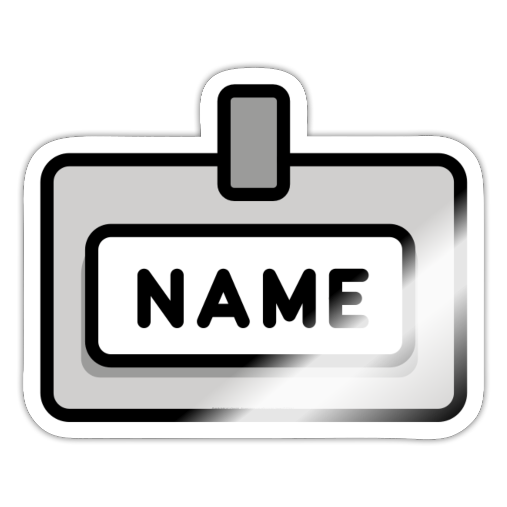 European Name Badge Moji Sticker - Emoji.Express - white glossy