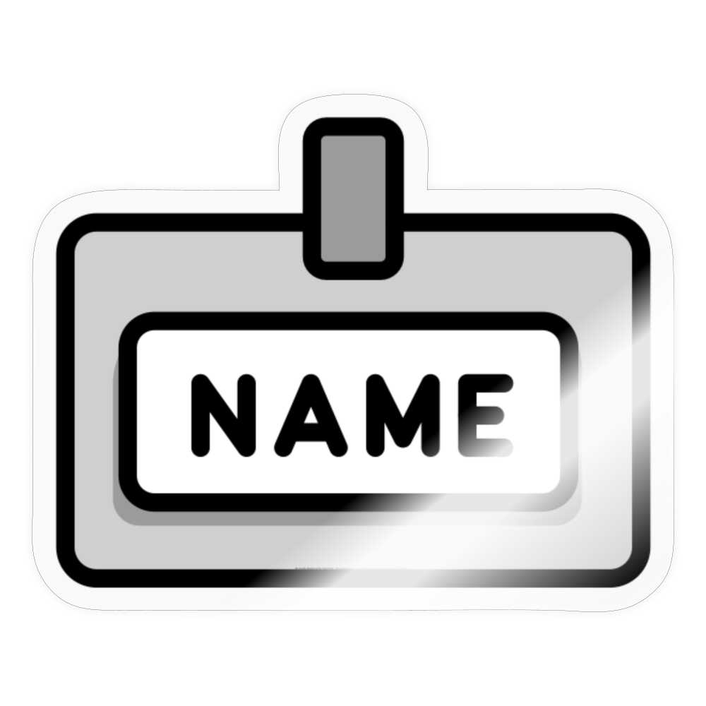 European Name Badge Moji Sticker - Emoji.Express - transparent glossy