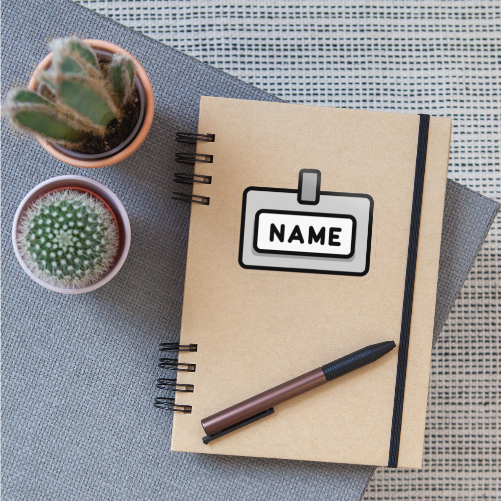 European Name Badge Moji Sticker - Emoji.Express - transparent glossy