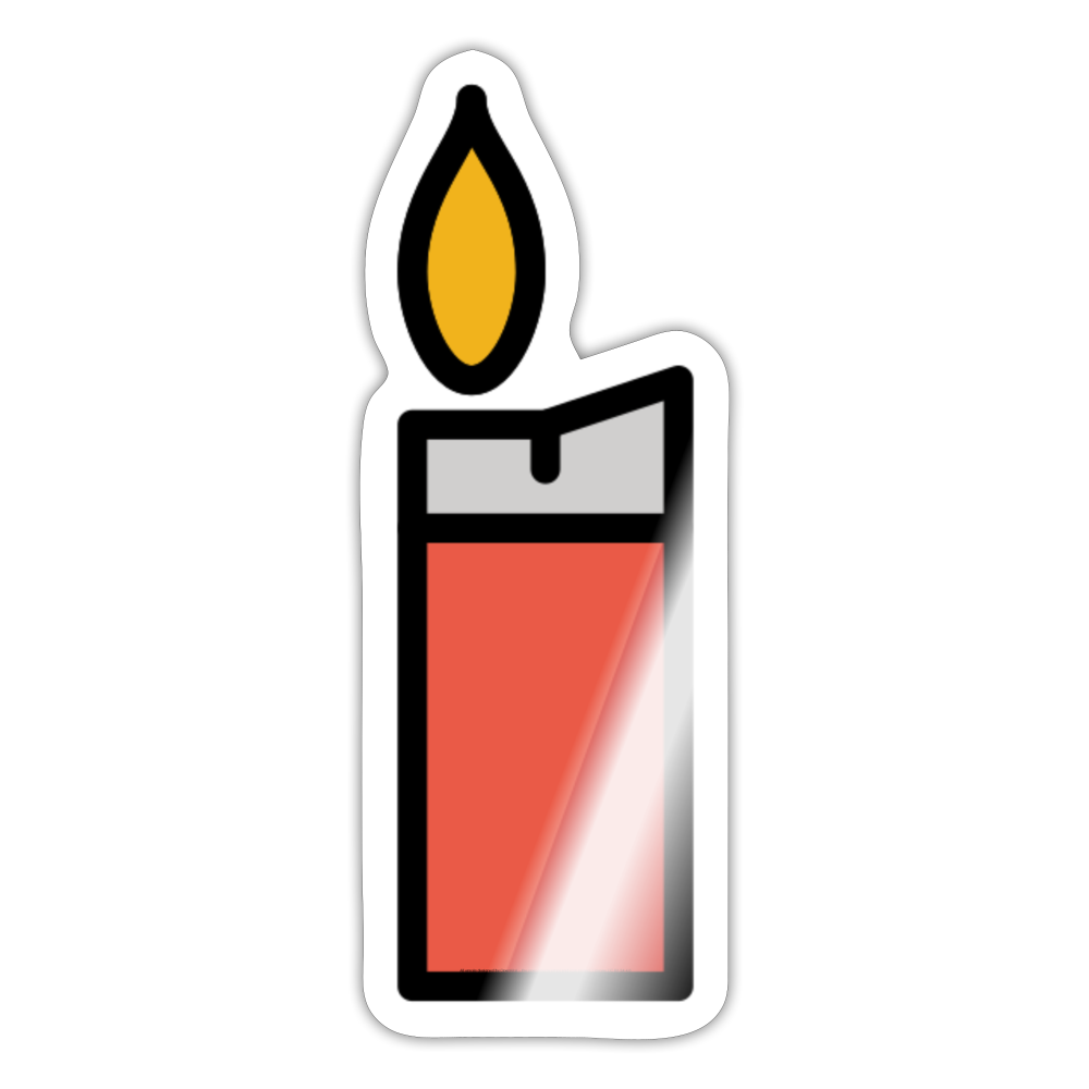 Lighter Moji Sticker - Emoji.Express - white glossy