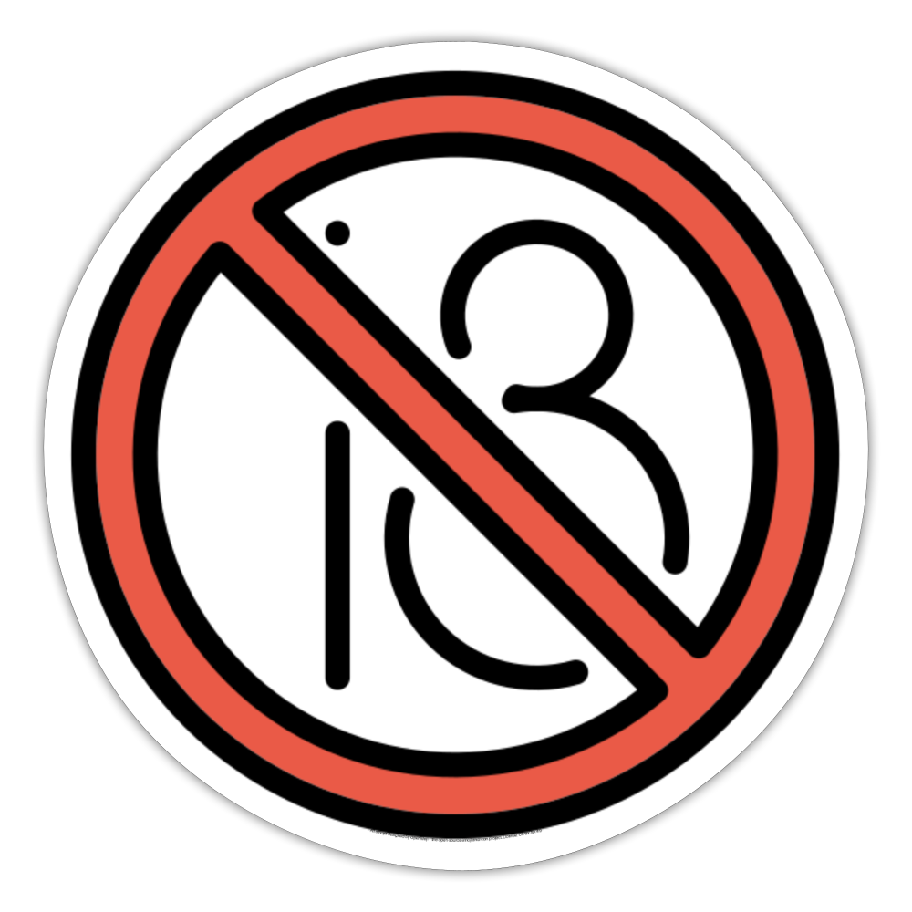 No One Under Eighteen Moji Sticker - Emoji.Express - white matte
