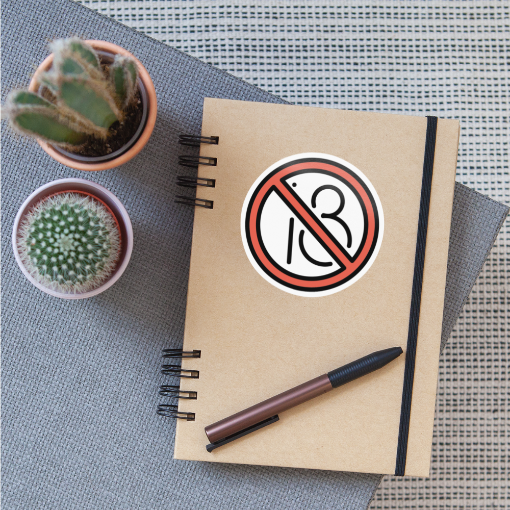 No One Under Eighteen Moji Sticker - Emoji.Express - white glossy