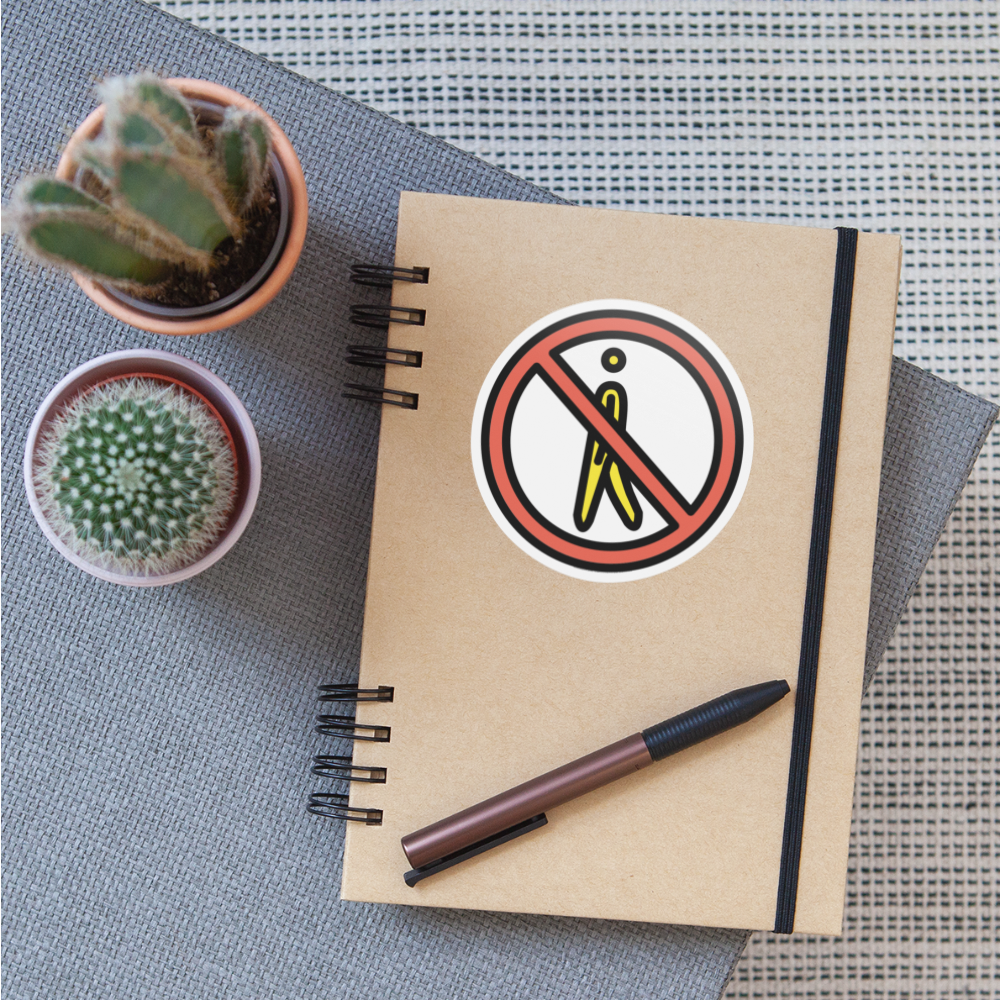 No Pedestrians Moji Sticker - Emoji.Express - white matte