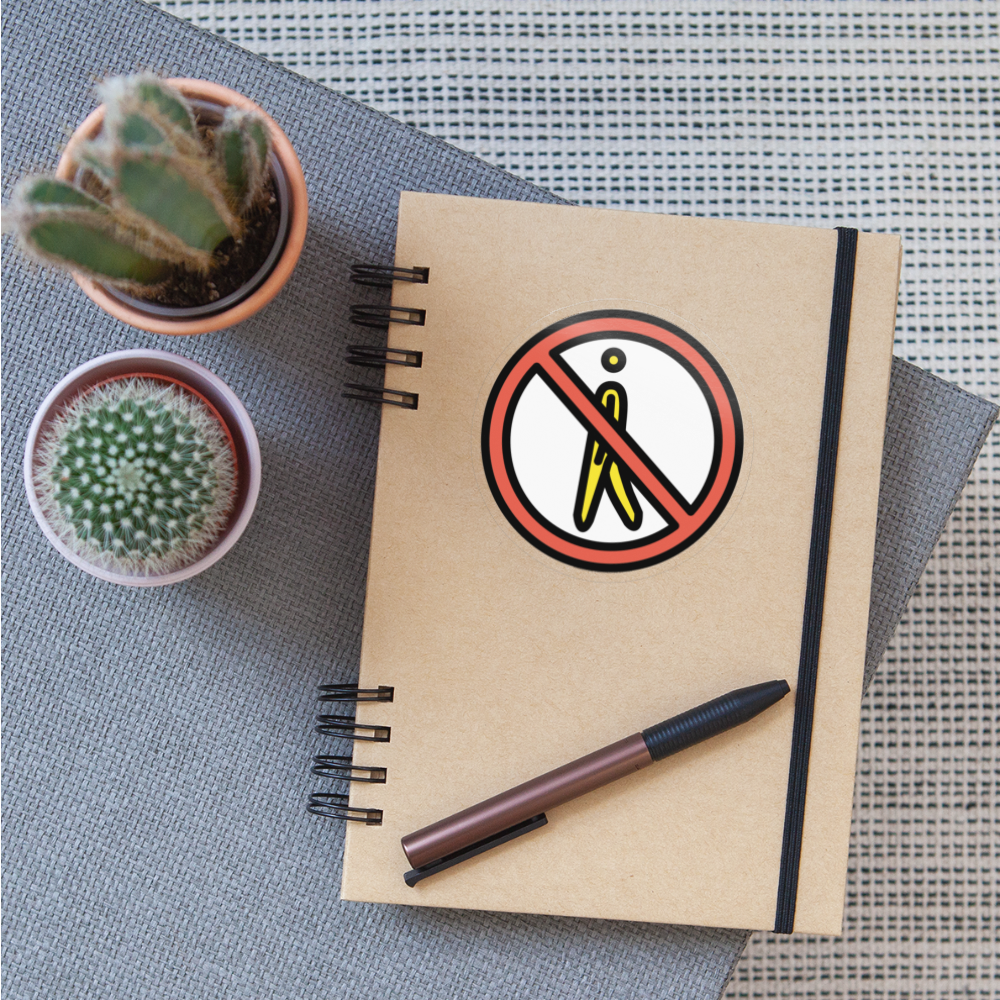 No Pedestrians Moji Sticker - Emoji.Express - transparent glossy
