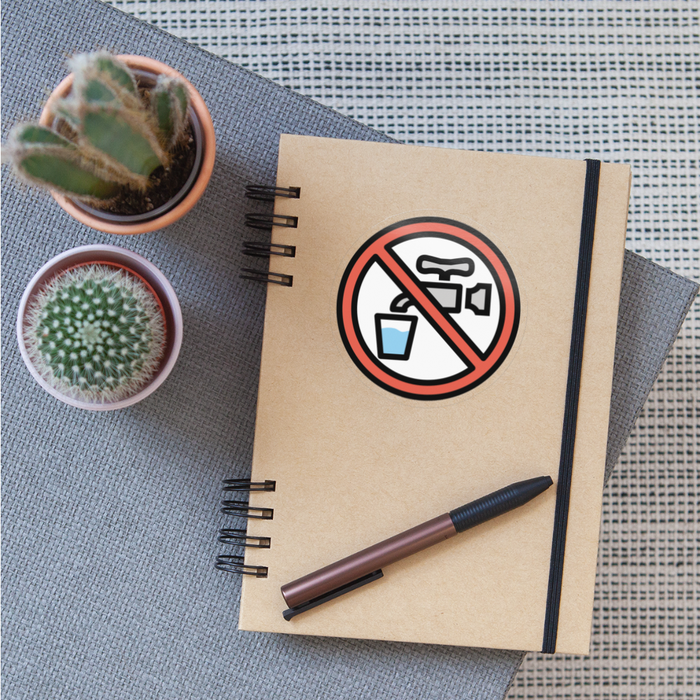 Non-Potable Water Moji Sticker - Emoji.Express - transparent glossy