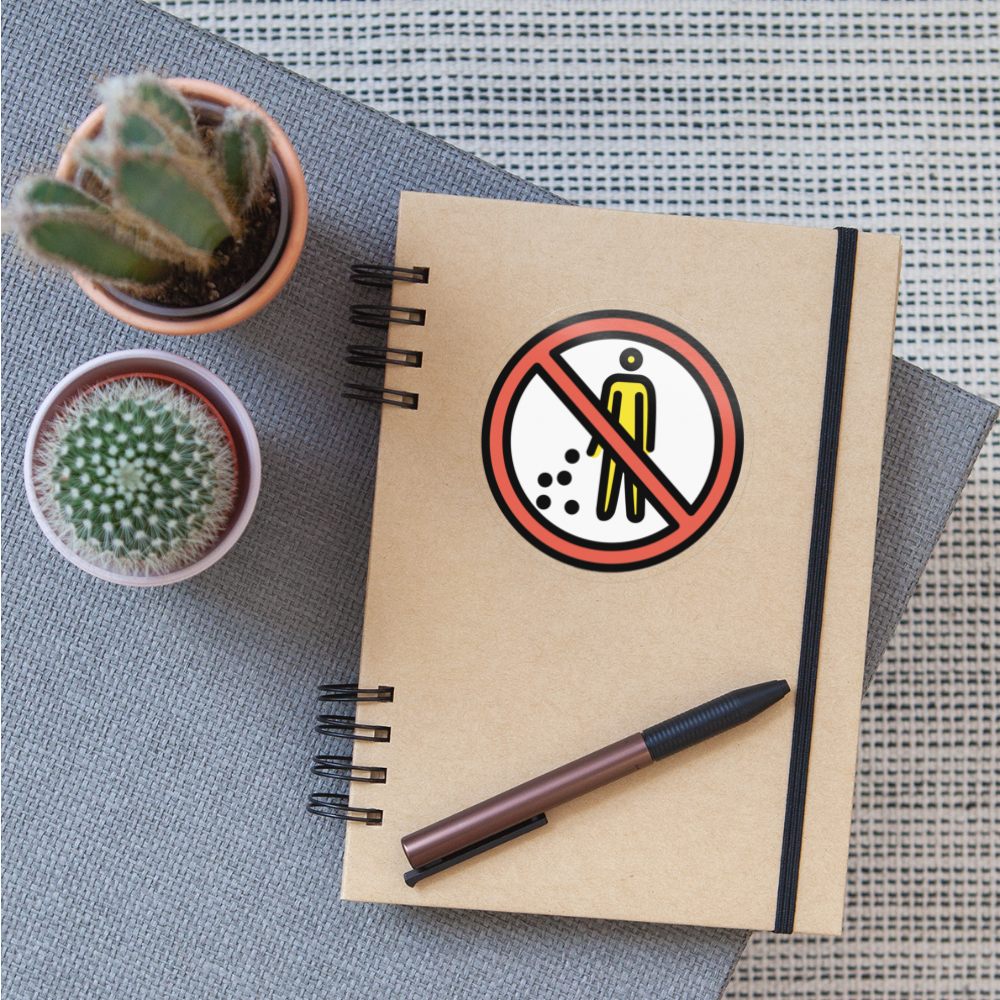 No Littering Moji Sticker - Emoji.Express - transparent glossy