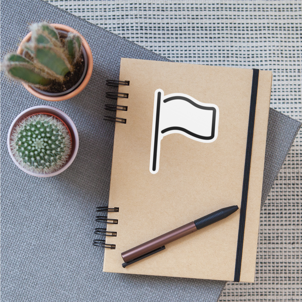 White Flag Moji Sticker - Emoji.Express - white matte