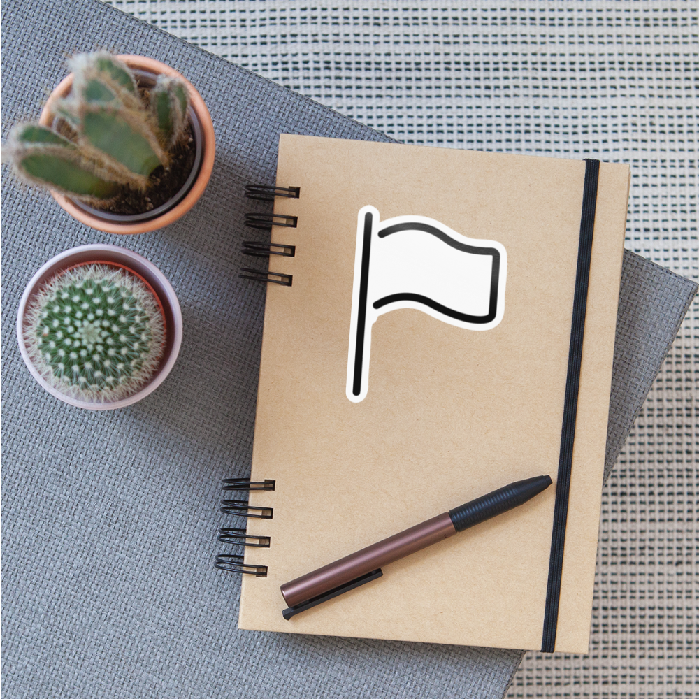 White Flag Moji Sticker - Emoji.Express - white glossy