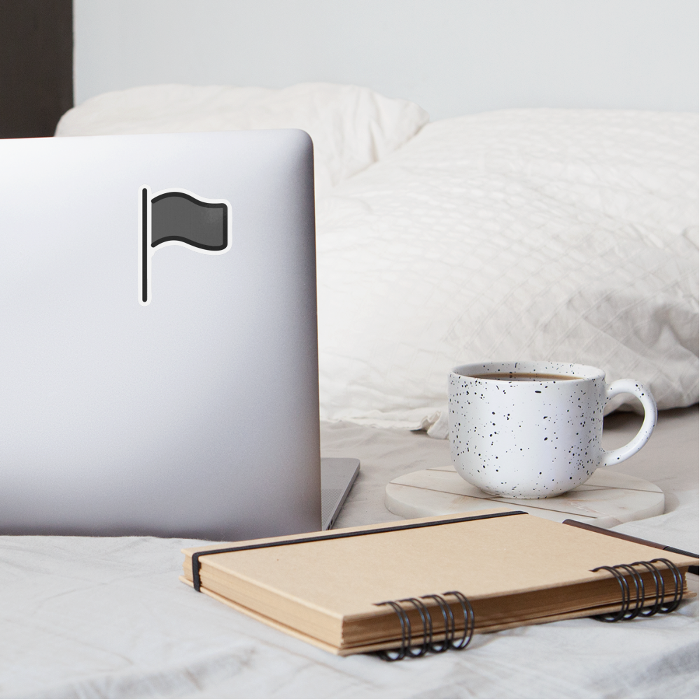 Black Flag Moji Sticker - Emoji.Express - white matte