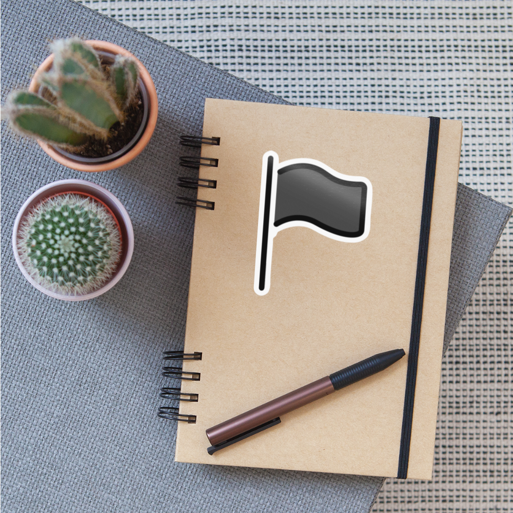 Black Flag Moji Sticker - Emoji.Express - white glossy