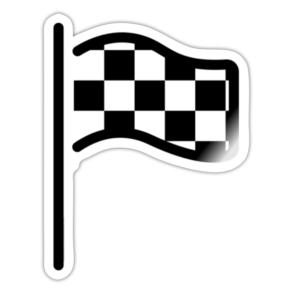 Chequered Flag Moji Sticker - Emoji.Express - white glossy